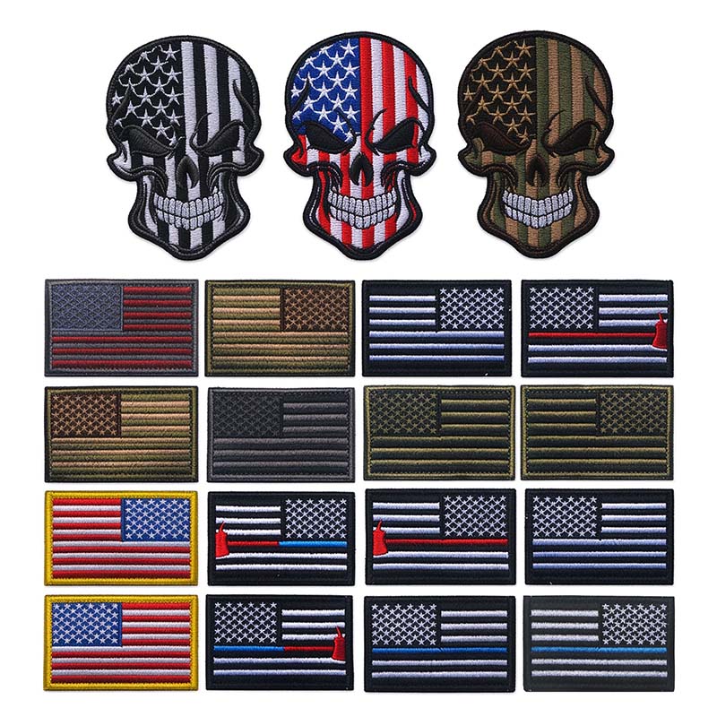 Urban Backpack Tactical - 2 stuks/set, Amerikaanse vlag, schedelmotief, moraalbadge,