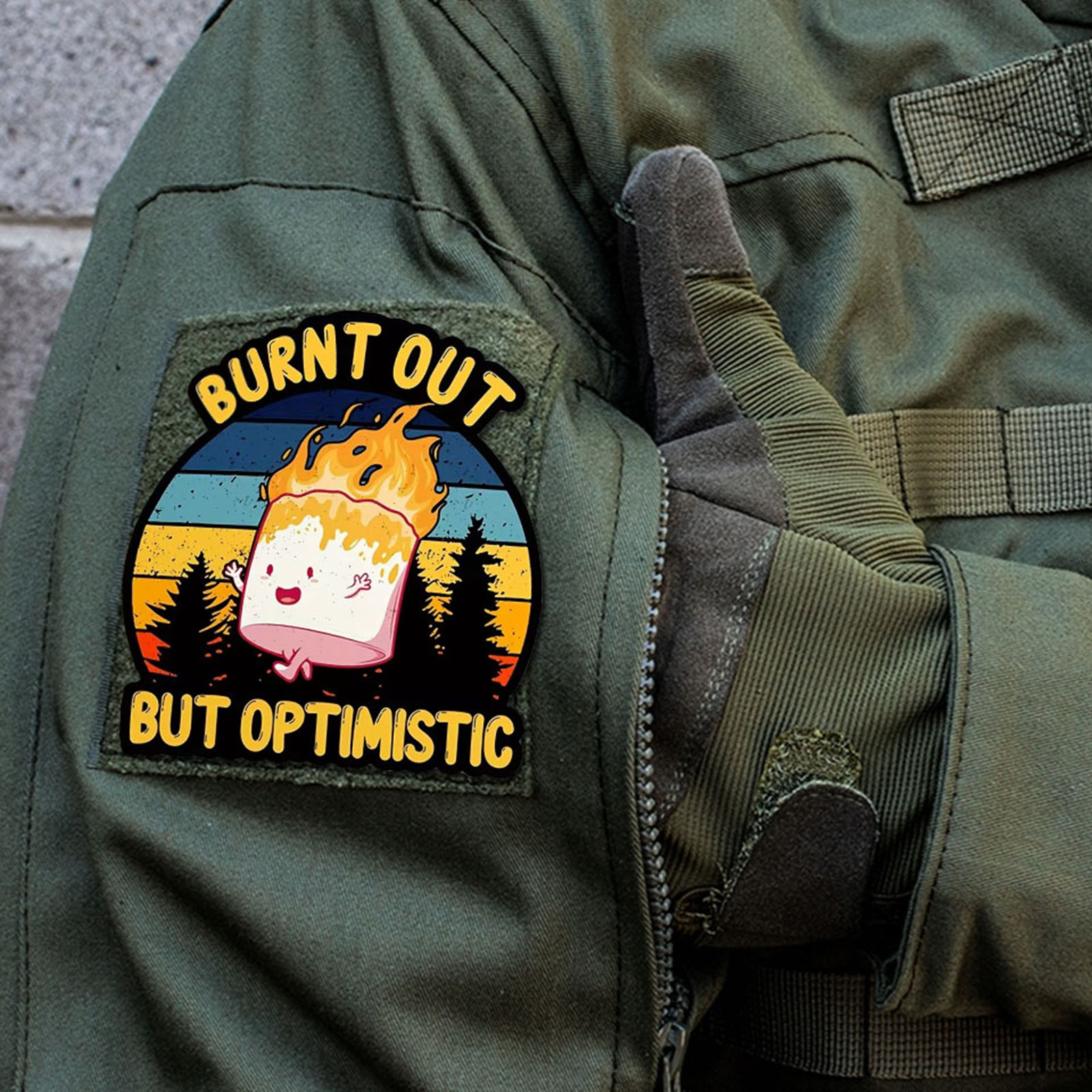 Urban Backpack Tactical - Verbrand maar optimistische tactische patches Grappige