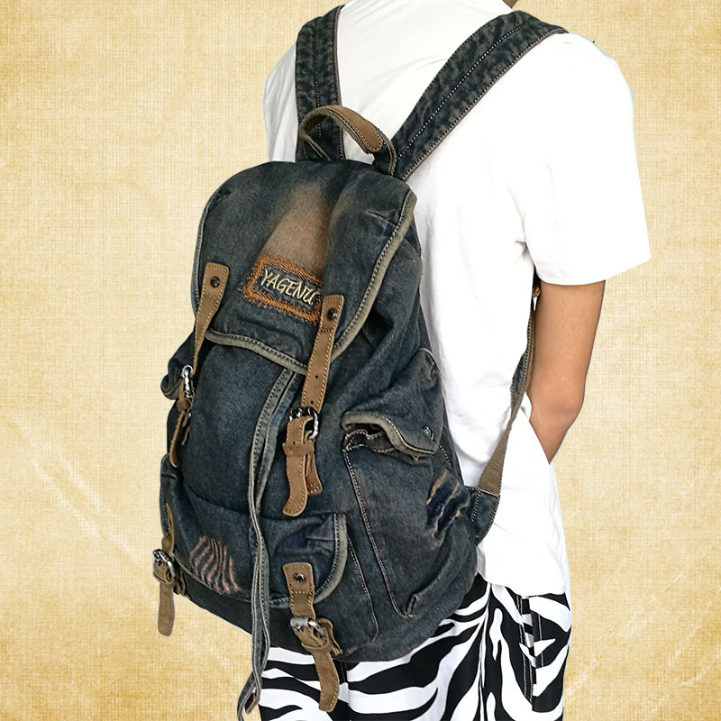 Retro canvas leren dubbele sch - Canvas Backpack Casual recensie en prijs